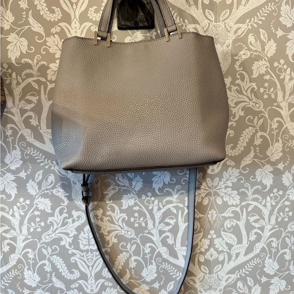 LOW START Kate Spade Gwyn Pershing Street Satchel Grey Pebble Leather $359 - Picture 3 of 15